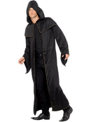 Wizard Cloak Black Hooded Sorcerer Adult Costume Robe 2