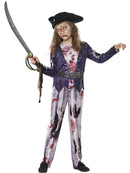 Deluxe Jolly Rotten Pirate Girl Costume Kids Sublimation Print Blue Top Trousers and Hat 4