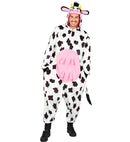 Plush Onesie Cow  Hooded Jumpsuit 