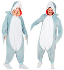 Plush Onesie Shark  Hooded Jumpsuit 