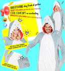 Plush Onesie Shark  Hooded Jumpsuit 
