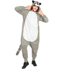 Plush Onesie Racoon  Hooded Jumpsuit 