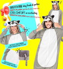 Plush Onesie Racoon  Hooded Jumpsuit 