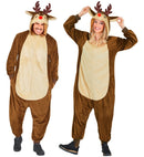 Plush Onesie Reindeer  Hooded Jumpsuit 