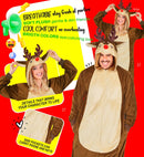 Plush Onesie Reindeer  Hooded Jumpsuit 