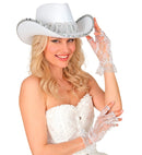 White Fingerless Lace Gloves