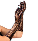 Long Black Lace Gloves - 40 Cm