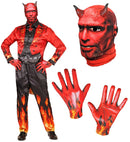 Devil Fast Costume  Jacket, Pants, Gloves, Mask With Horns 