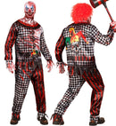 Evil Clown Fast Costume  Jacket, Pants, Gloves, Mask 