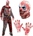 Evil Clown Fast Costume  Jacket, Pants, Gloves, Mask 