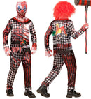 Evil Clown Fast Costume  Jacket, Pants, Gloves, Mask 