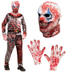 Evil Clown Fast Costume  Jacket, Pants, Gloves, Mask 