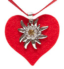Red Heart Ribbon Necklace With Strass Edelweiss