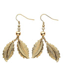 Pair Of Golden Leaves Earrings