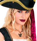Pirate Captain Skull & Cross Swords Necklace With Pirate Flag
