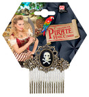 Pair Of Antiquated Gold Skull & Cross Bones Hair Combs