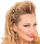 Pair Of Antiquated Gold Skull & Cross Bones Hair Combs