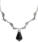 Bat Necklace With Black Gem