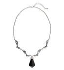 Bat Necklace With Black Gem