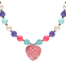 Pink  Heart Beaded Necklace