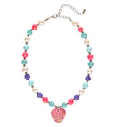 Pink  Heart Beaded Necklace