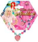 Pink  Heart Beaded Necklace