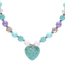 Azure  Heart Beaded Necklace