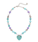 Azure  Heart Beaded Necklace