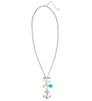 Strass Anchor Necklace With Charms