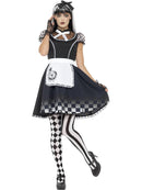 Gothic Alice Costume Adult Black Dress White Apron and Matching Headband 1