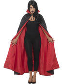 Reversible Vampire Cape Black Red 127cm Adult Costume Accessory 5