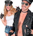 Studded Fingerless Gloves Leather Look