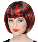 Red & Black Halloween Wig In Polybag