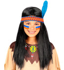 Indian Wig With Headband & Feather In Box