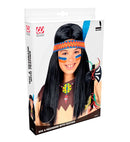 Indian Wig With Headband & Feather In Box