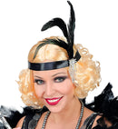 Roaring 20S Wig & Headband With Feathers In Box