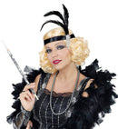 Roaring 20S Wig & Headband With Feathers In Box