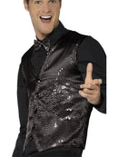 Sequin Waistcoat Black Adult Costume Accessory 2