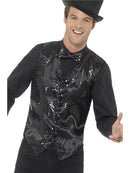 Sequin Waistcoat Black Adult Costume Accessory 1
