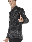 Sequin Jacket Mens Adult Black 2