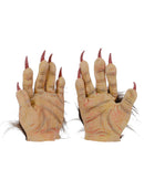 Beast Krampus Demon Gloves Adult Brown Latex with Imitation Fur Costume Accessory 3