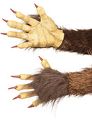 Beast Krampus Demon Gloves Adult Brown Latex with Imitation Fur Costume Accessory 1