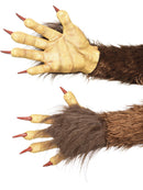 Beast Krampus Demon Gloves Adult Brown Latex with Imitation Fur Costume Accessory 1