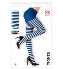 White-Blue Striped Pantyhose 70 Den