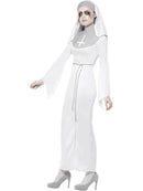 Haunted Asylum Nun Costume Adult White Dress Belt and Headpiece 2