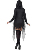 Fever Sexy Reaper Costume Short Black Hooded Adult Dress 3
