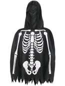 Skeleton Kit Unisex Adult Black Hooded Poncho and Fingerless Gloves 3