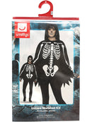 Skeleton Kit Unisex Adult Black Hooded Poncho and Fingerless Gloves 6