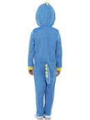 Toddler Dinosaur Costume Blue Hooded Jumpsuit with Tail 3