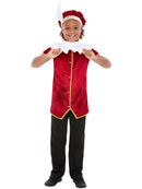 Childs Tudor Kit Red Waistcoat Hat and Neck Ruffle 2